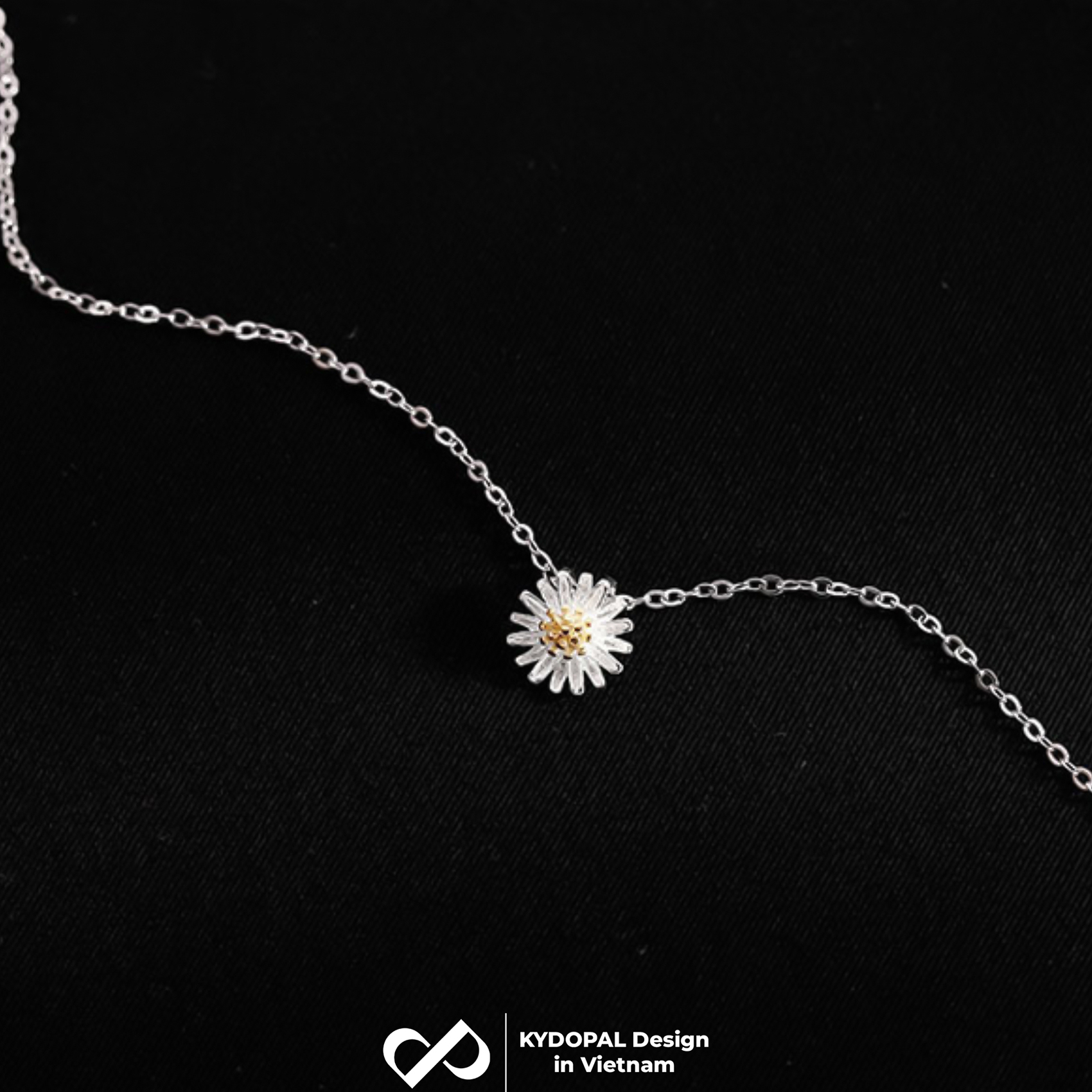 Dây chuyền bạc nữ KYDOPAL cá tính mặt hoa cúc nhị nữ tính trang sức bạc 925 - PAL9C3C32