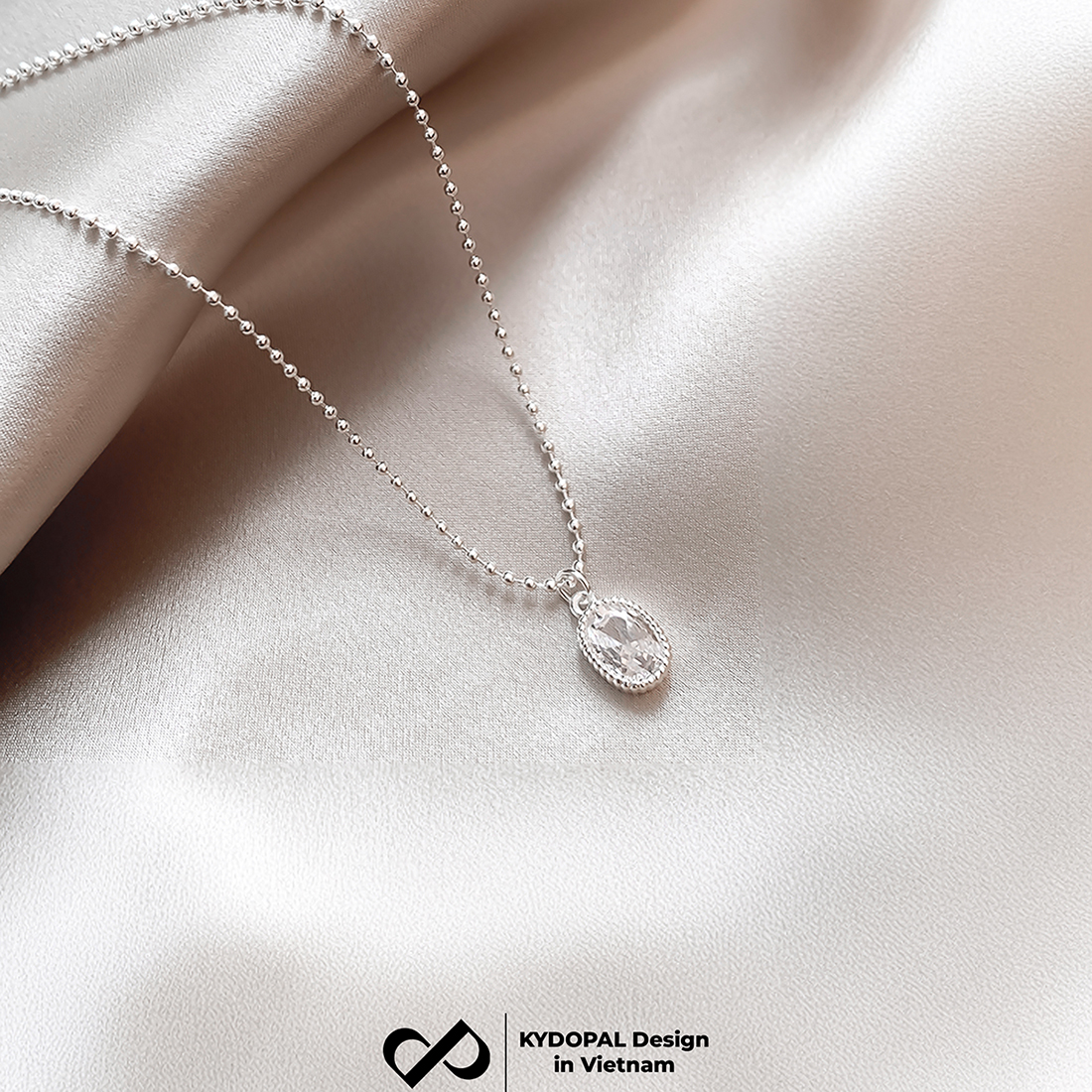 Dây chuyền bạc nữ KYDOPAL vòng cổ cá tính dây bi mặt giọt nước xinh xắn trang sức bạc 925 - PAL9C3C40
