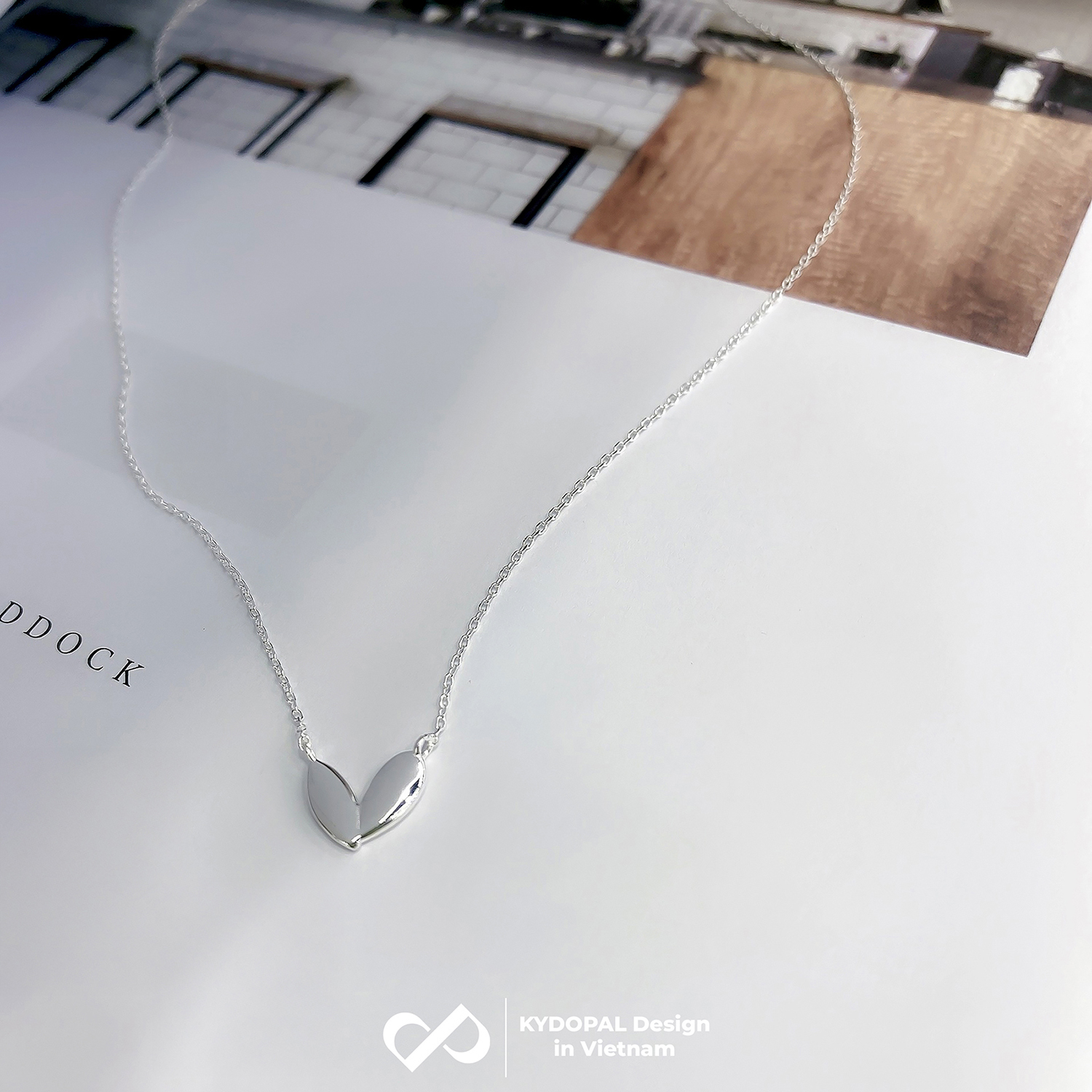 Dây chuyền bạc nữ KYDOPAL cá tính trái tim trơn bóng trang sức bạc 925 - PAL9C3C14