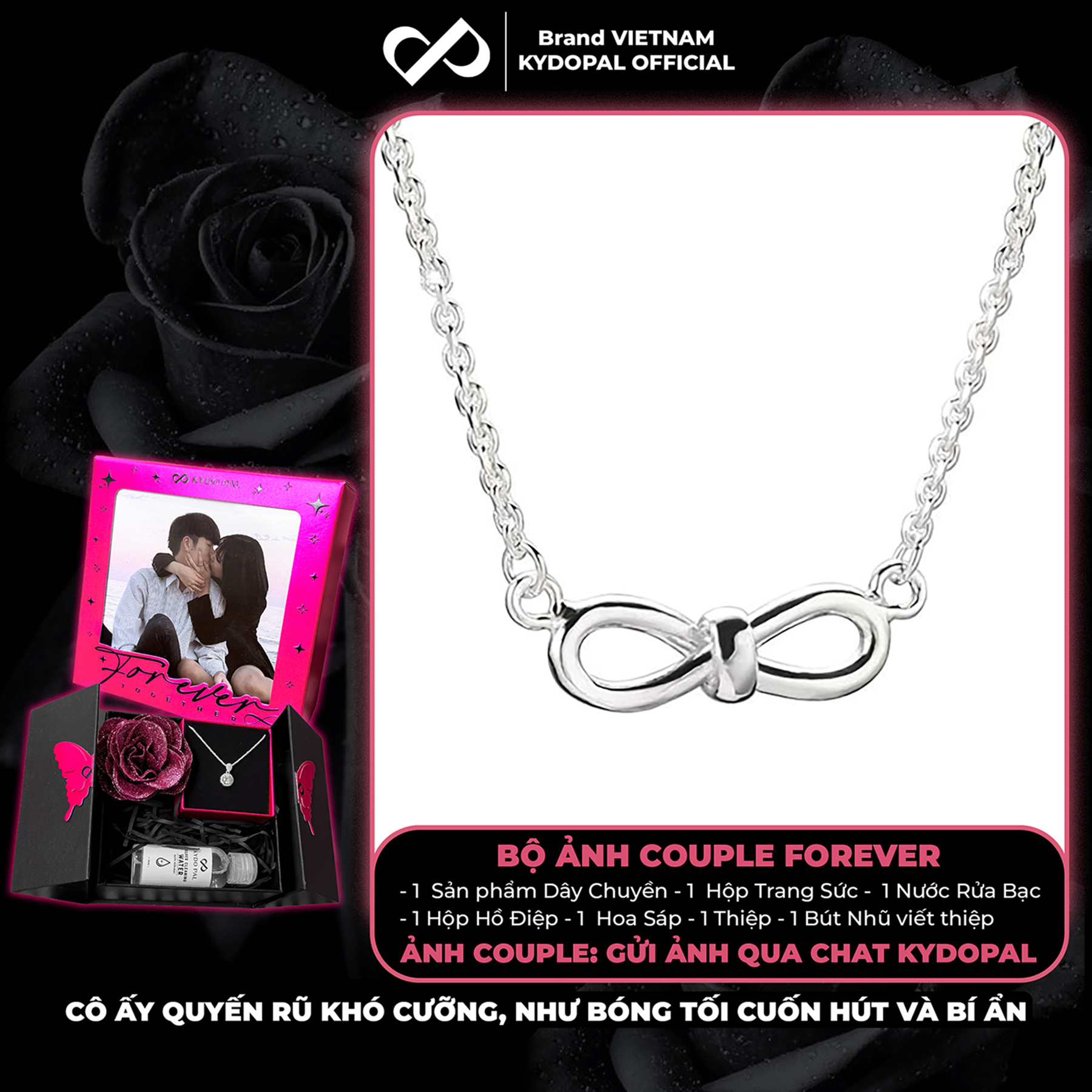 Dây chuyền bạc nữ KYDOPAL vòng cổ cá tính nơ thắt mini basic trang sức bạc 925 - PAL9C3C27