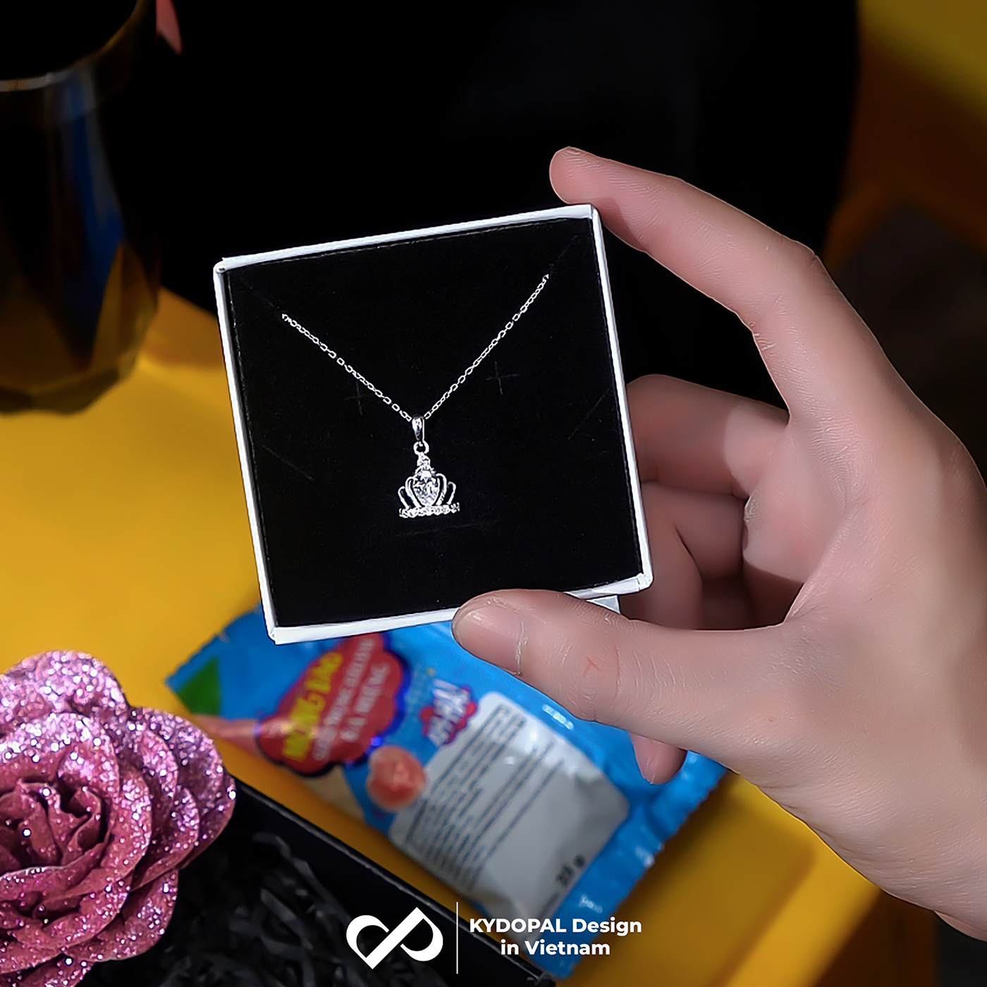 Dây chuyền bạc nữ KYDOPAL mặt vương miện công chúa đính đá nữ tính trang sức bạc 925 - PAL9C3C17