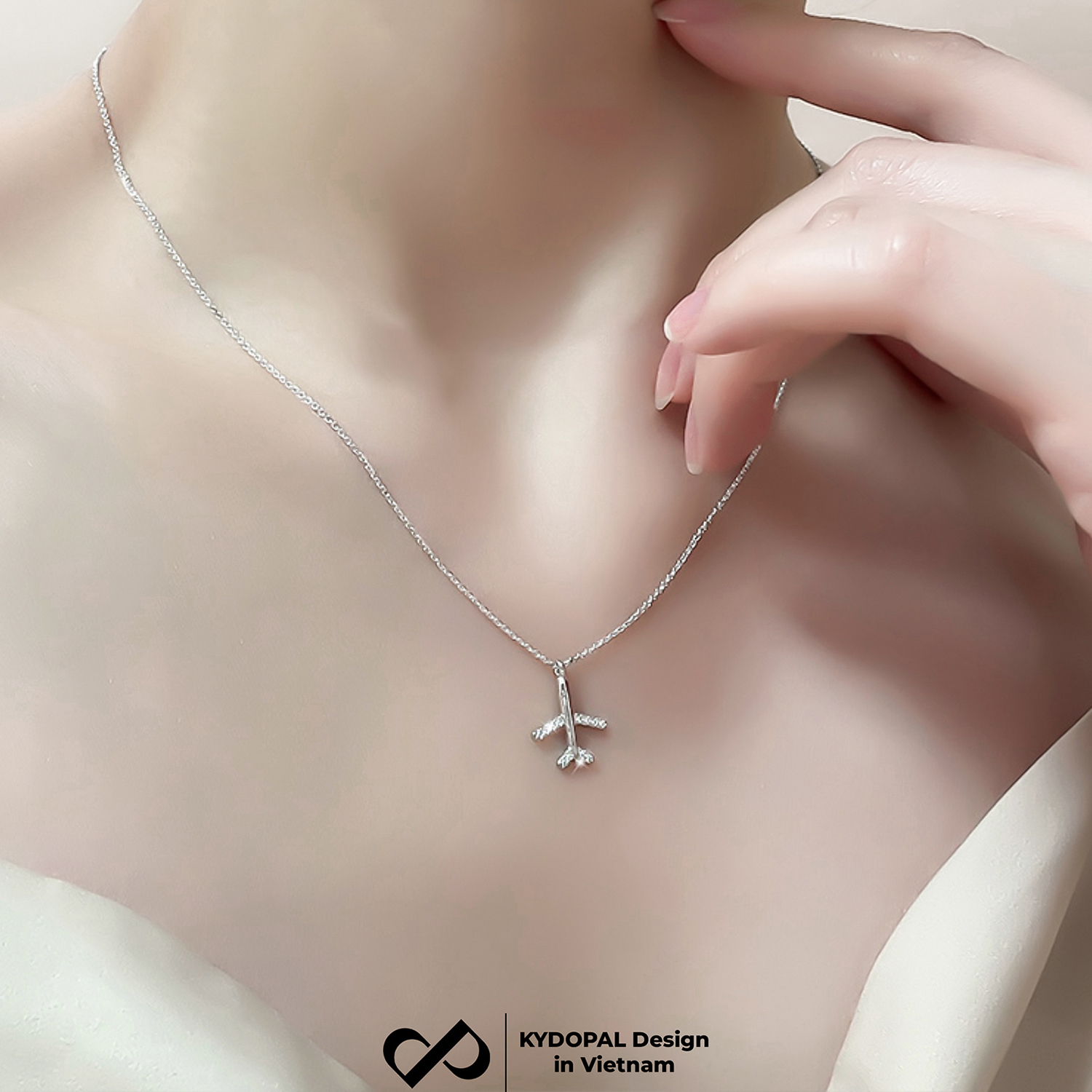 Dây chuyền bạc nữ KYDOPAL cá tính máy bay dễ thương trang sức bạc 925 - PAL9C3C24
