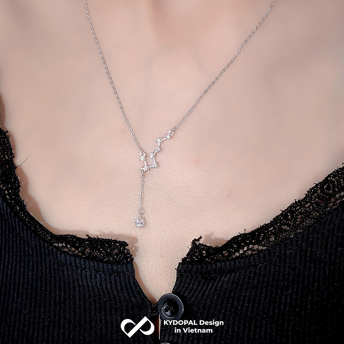 Dây chuyền bạc nữ KYDOPAL vòng cổ cá tính chòm sao đính đá lấp lánh trang sức bạc 925 - PAL9C2C7