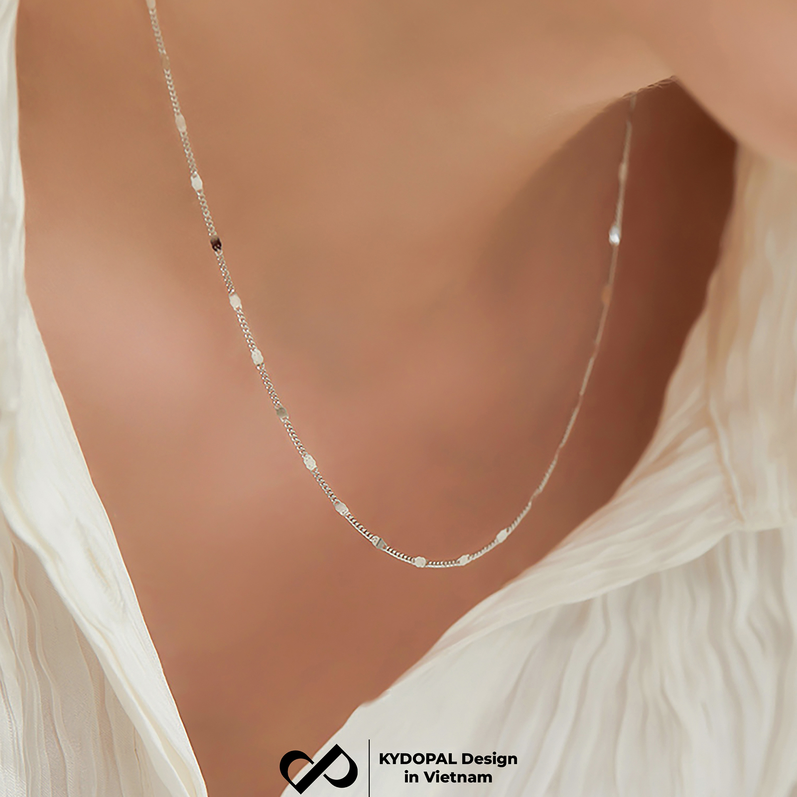 Dây chuyền bạc nữ KYDOPAL vòng cổ cá tính trơn mắt xích kết nối nhẹ nhàng trang sức bạc cao cấp - PAL9C3C50
