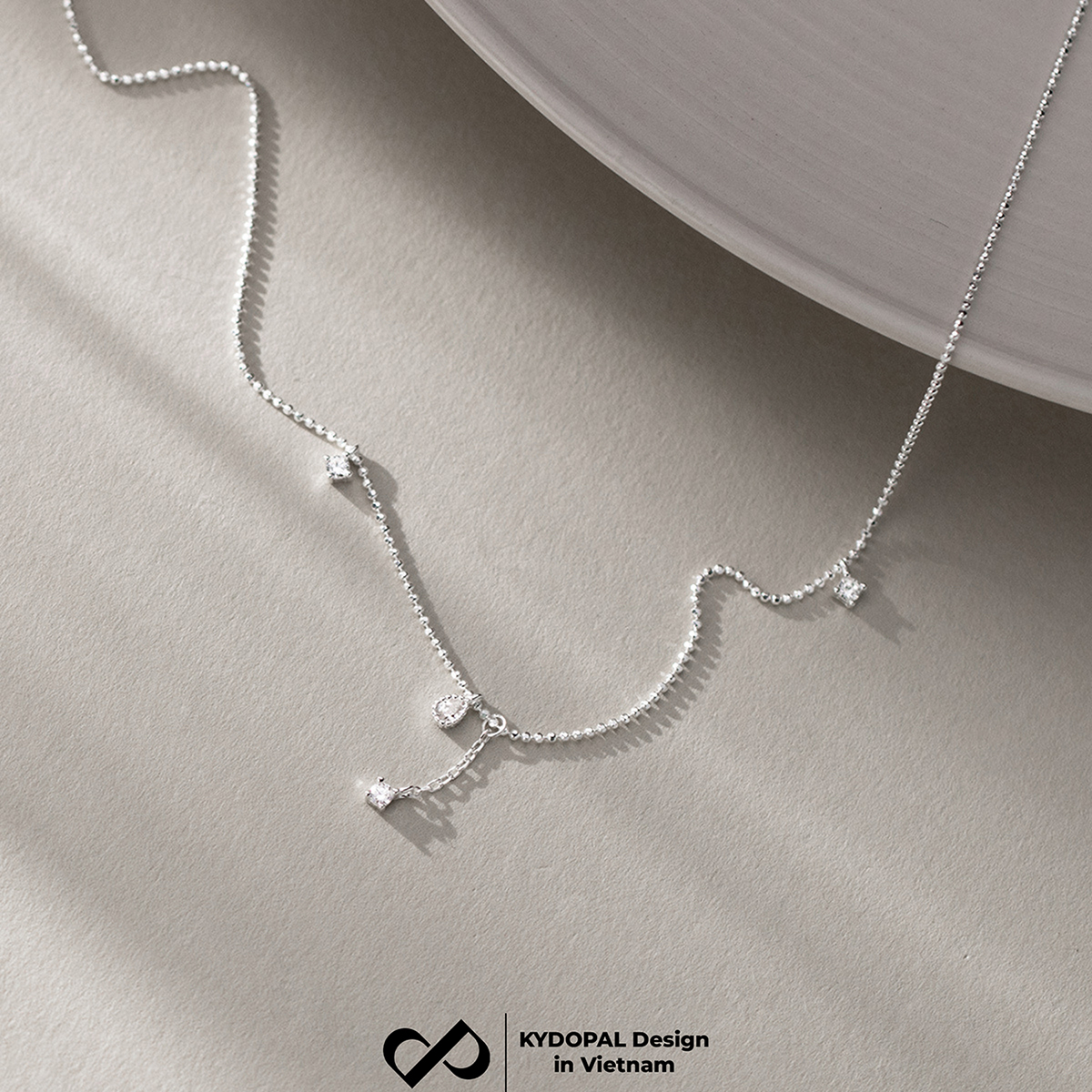 Dây chuyền bạc nữ KYDOPAL cá tính dây hạt lấp lánh mix hạt đá nữ tính trang sức bạc cao cấp - PAL9C3C16