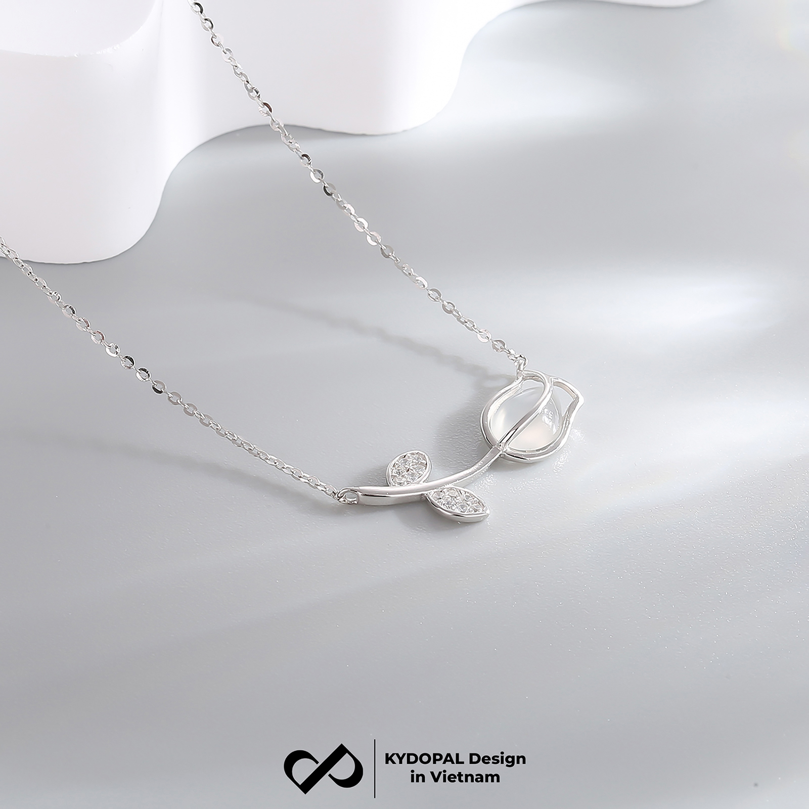 Dây chuyền bạc nữ KYDOPAL vòng cổ cá tính cánh hoa hồng nữ tính trang sức bạc 925 - PAL9C3C35