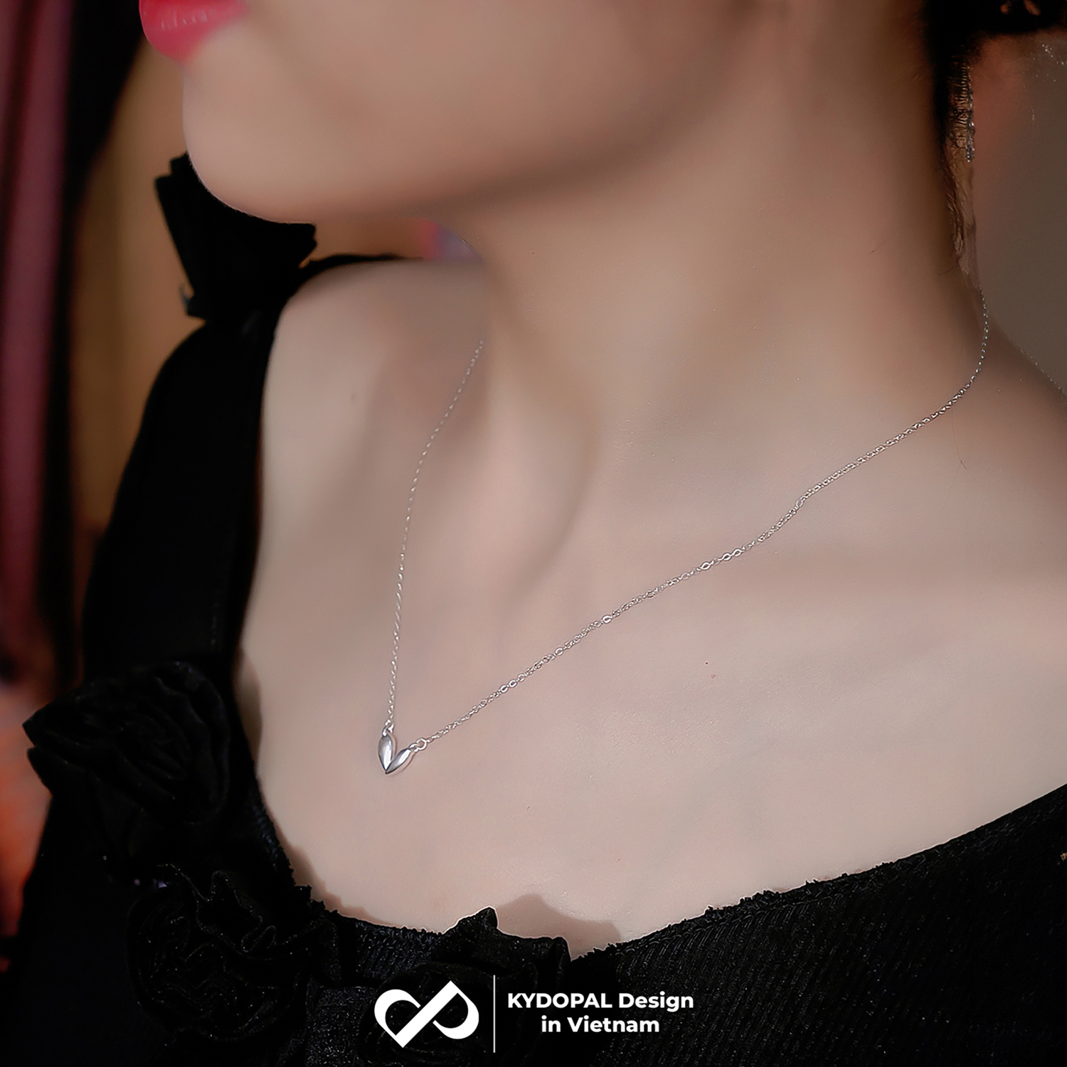 Dây chuyền bạc nữ KYDOPAL cá tính trái tim trơn bóng trang sức bạc 925 - PAL9C3C14