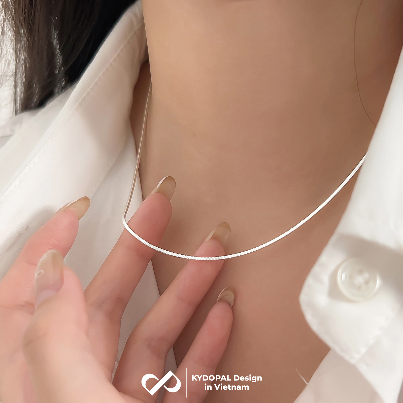 Dây chuyền bạc KYDOPAL mì thuôn cá tính trendy đeo sáng cổ trang sức bạc 925 - PAL9C3C65