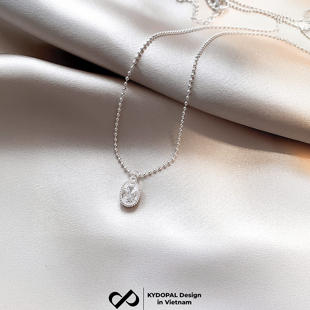 Dây chuyền bạc nữ KYDOPAL vòng cổ cá tính dây bi mặt giọt nước xinh xắn trang sức bạc 925 - PAL9C3C40