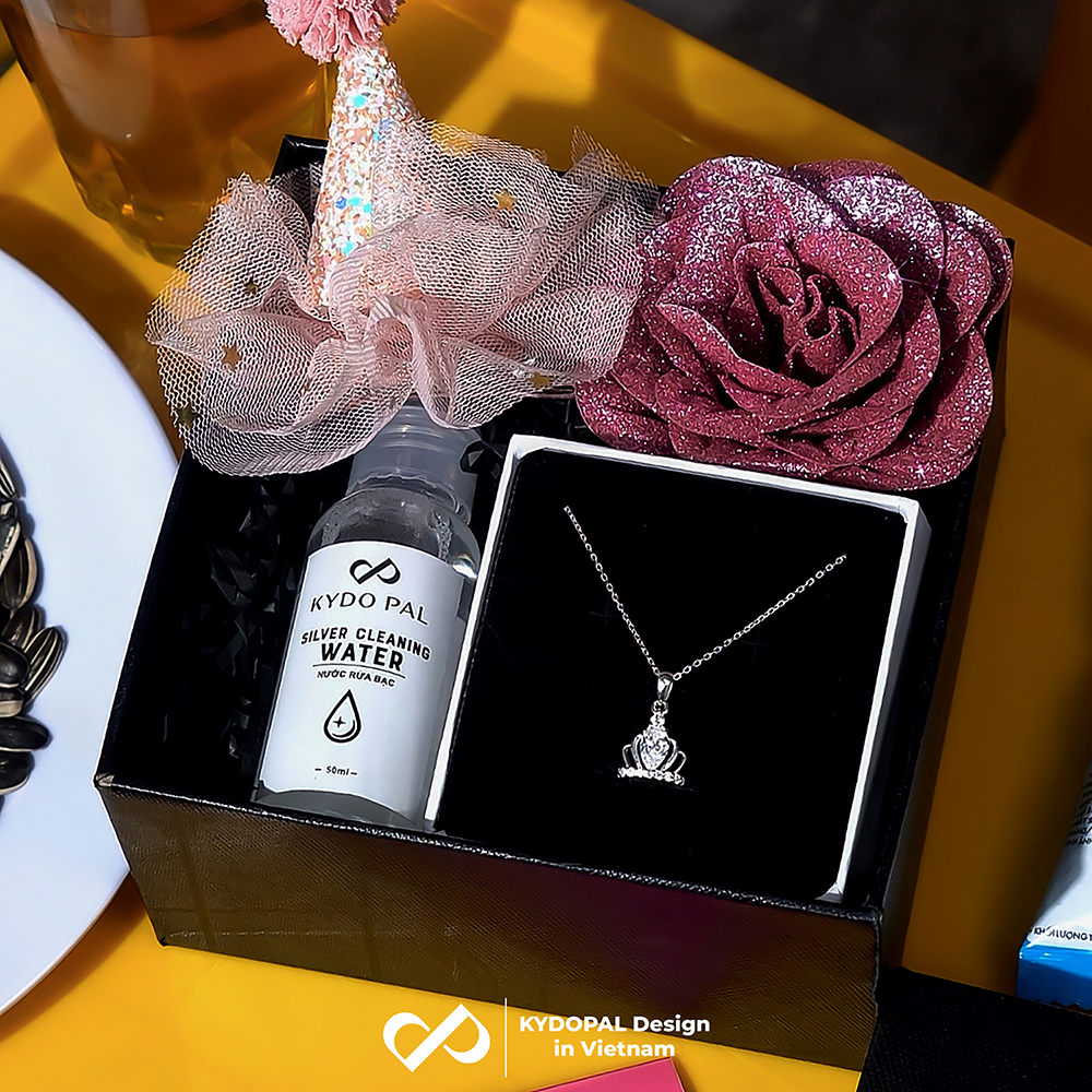 Dây chuyền bạc nữ KYDOPAL mặt vương miện công chúa đính đá nữ tính trang sức bạc 925 - PAL9C3C17