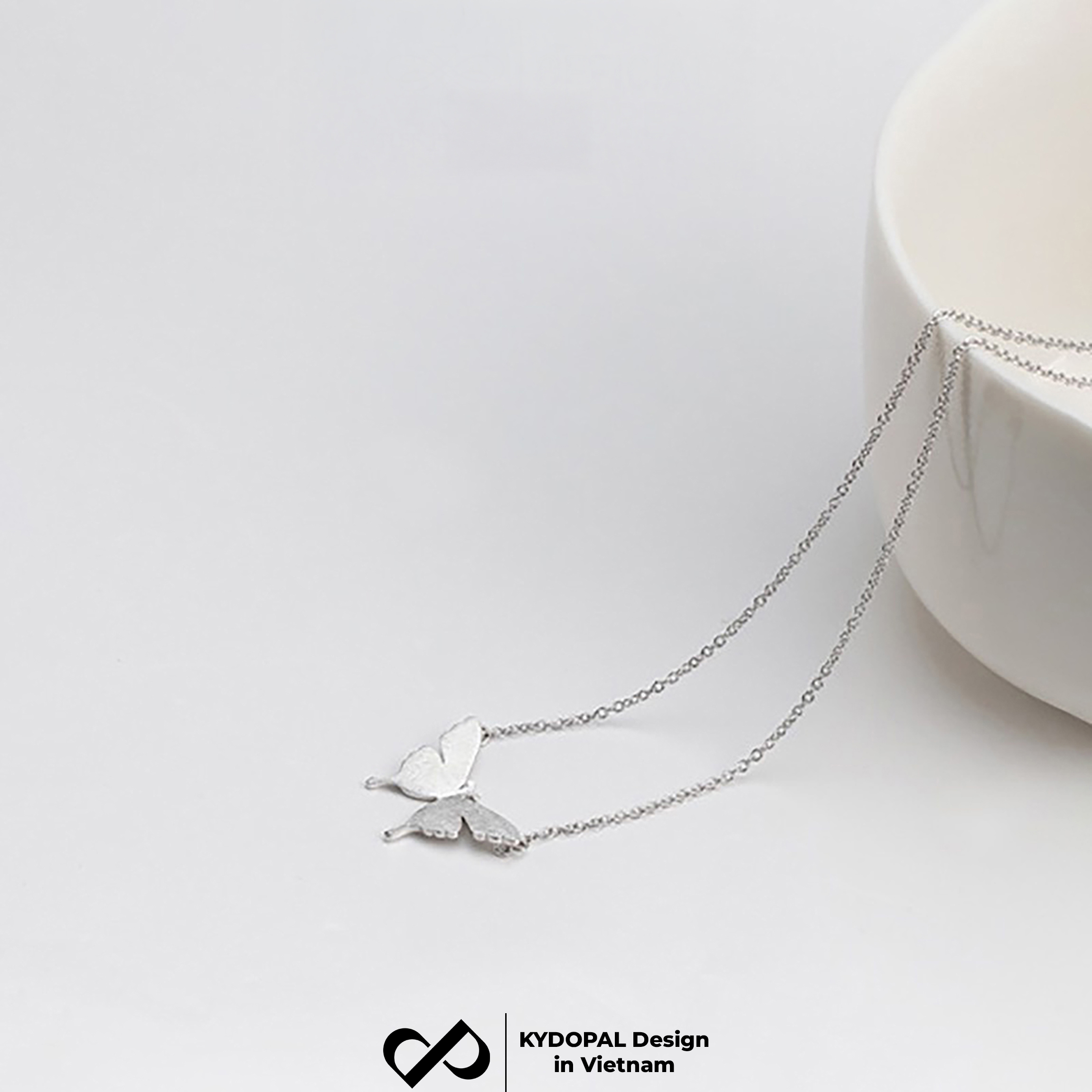Dây chuyền bạc nữ KYDOPAL hồ điệp cá tính trơn basic trang sức bạc cao cấp - PAL9C3C10