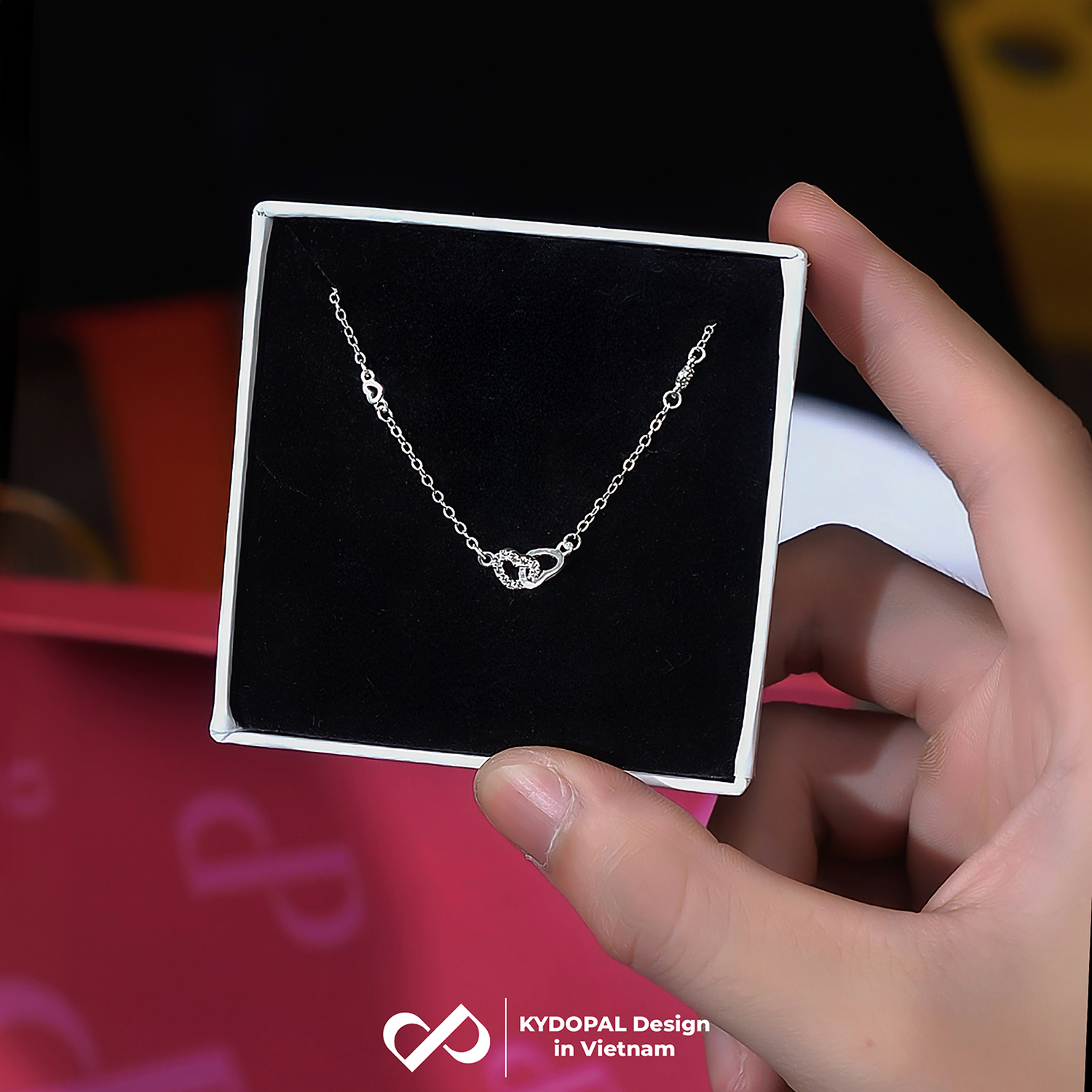 Lắc tay bạc nữ KYDOPAL Vòng tay tim lồng mini xinh xắn trang sức bạc 925 - PAL9C3L35