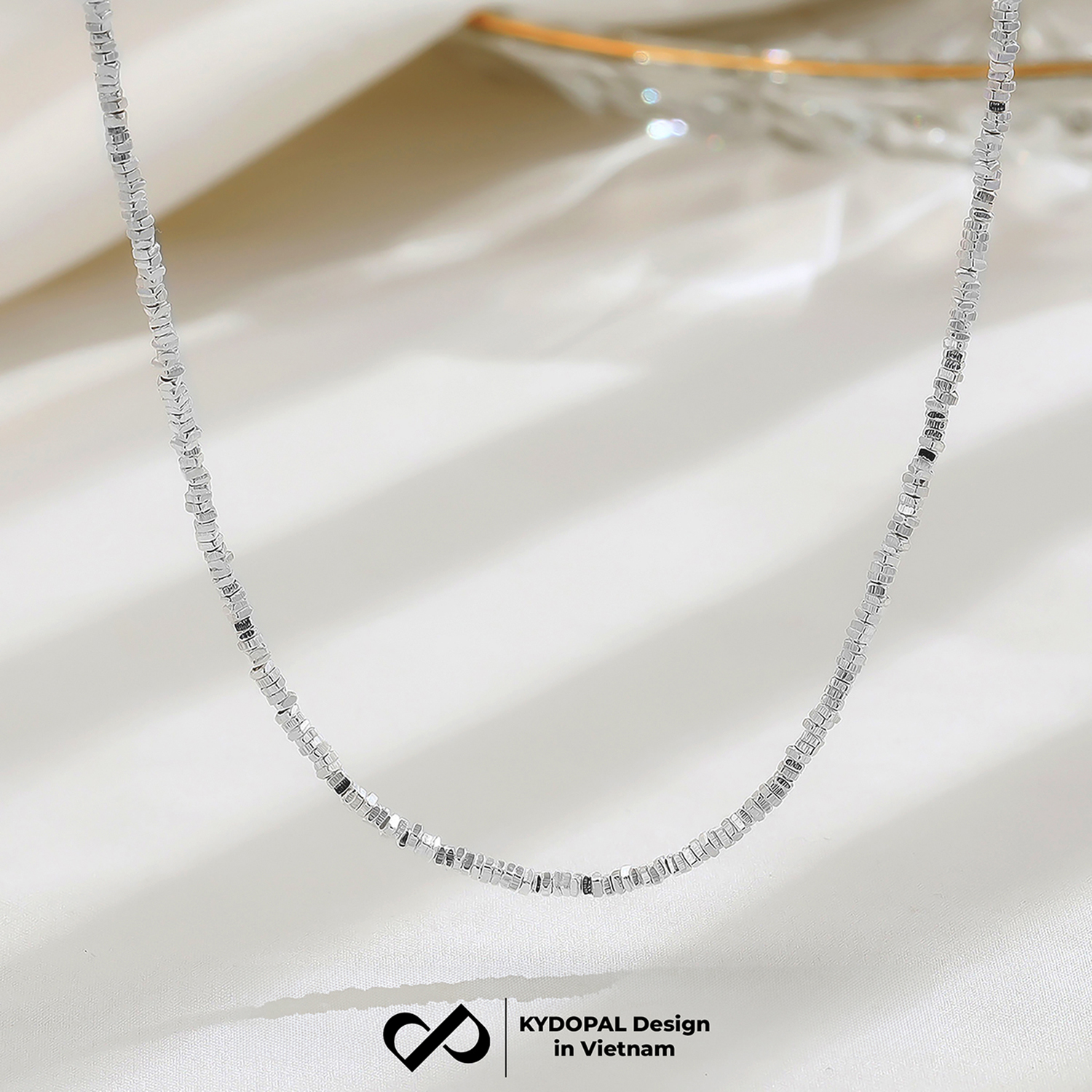 Dây chuyền bạc nữ KYDOPAL vòng cổ cá tính hạt bạc vỡ dây trơn trang sức bạc cao cấp - PAL9C3C57
