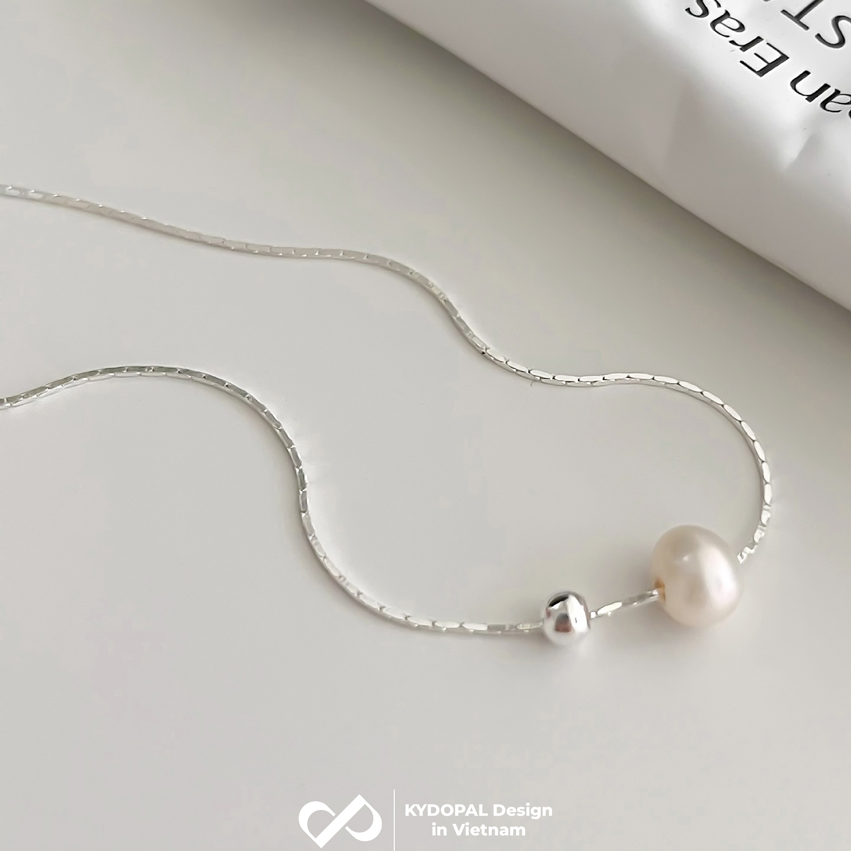 Dây chuyền bạc nữ KYDOPAL vòng cổ cá tính hạt mì mix hạt trai nữ tính trang sức bạc 925  - PAL9C3C55