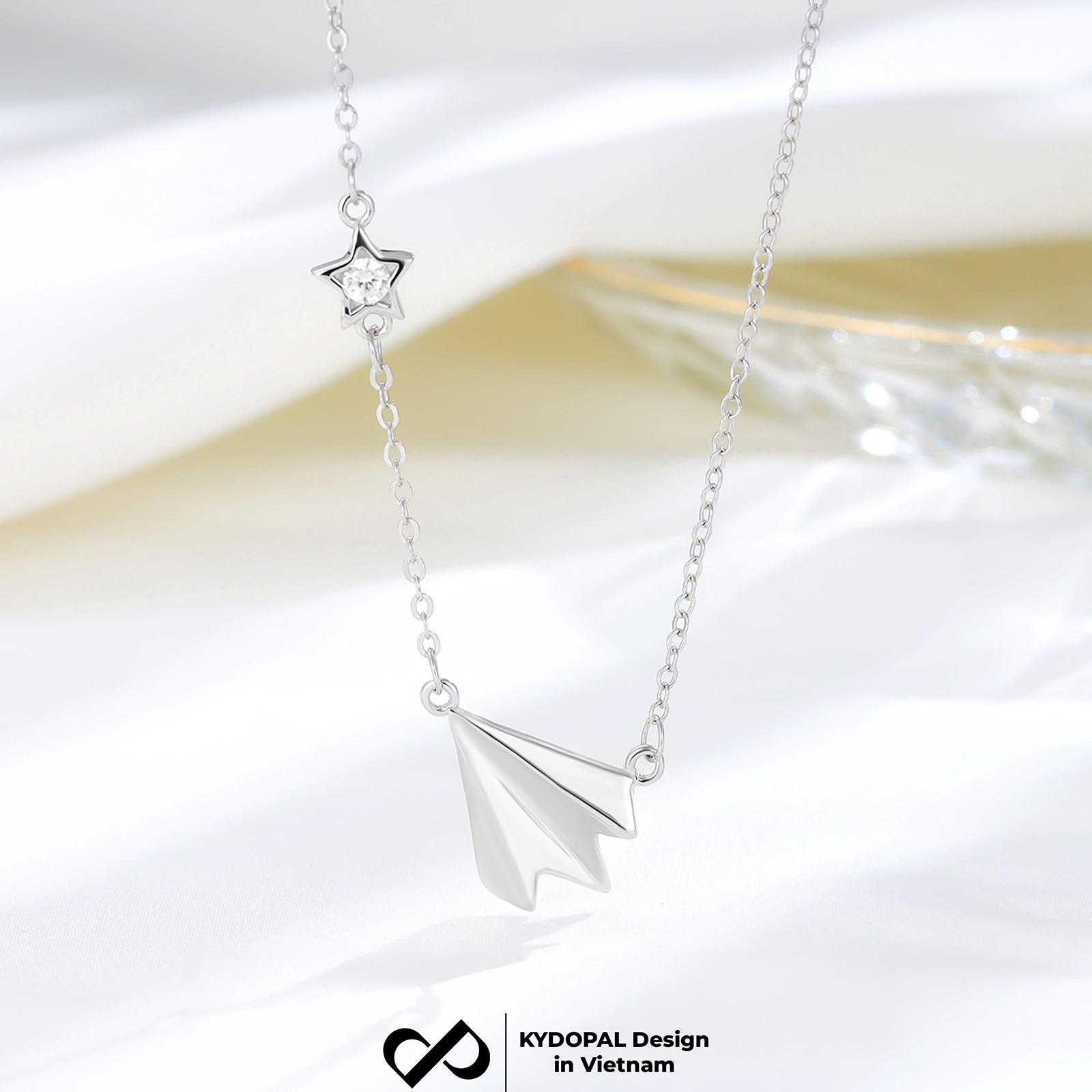 Dây chuyền bạc nữ KYDOPAL mẫu máy bay giấy cá tính trang sức bạc 925 - PAL9C3C23
