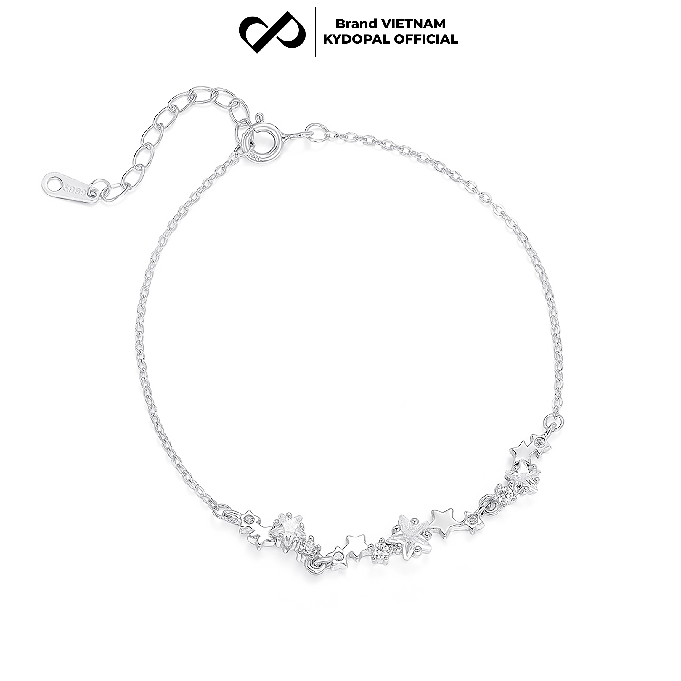 Lắc tay bạc nữ KYDOPAL dải sao đính đá Shining Star nhẹ nhàng sang trọng trang sức 925 - PAL9C8L13