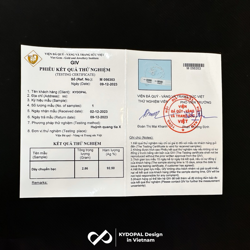 Dây chuyền bạc nữ KYDOPAL mặt nơ đính đá cá tính trang sức bạc ý 925 cao cấp - 9C10