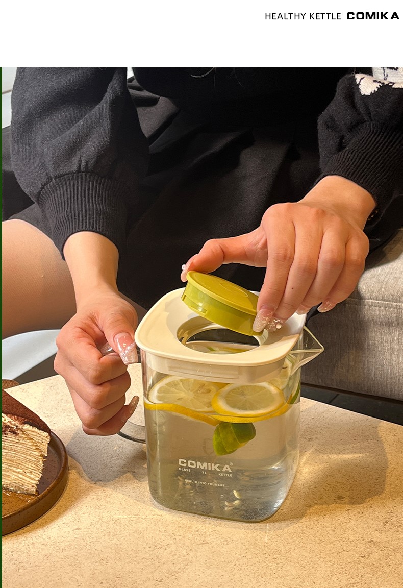 [Ảnh thật] [Có sẵn] [Chính hãng] ẤM ĐUN HÃM TRÀ THỦY TINH CHỊU NHIỆT COMIKA KÈM LÕI LỌC