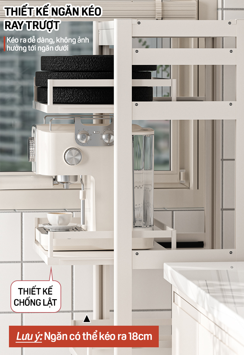 KỆ ĐỰNG ĐỒ BẾP SPACEALUMINUM CAO CẤP SIÊU LINH HOẠT
