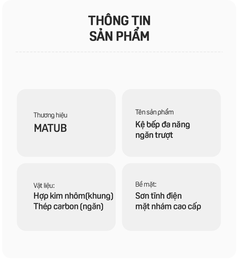 KỆ ĐỰNG ĐỒ BẾP SPACEALUMINUM CAO CẤP SIÊU LINH HOẠT