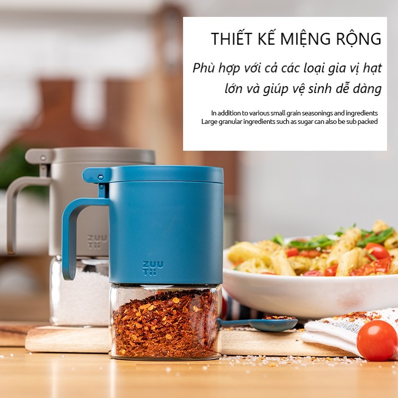 HŨ ĐỰNG GIA VỊ THỦY TINH CHỐNG ẨM CAO CẤP ZUUTII 300ML