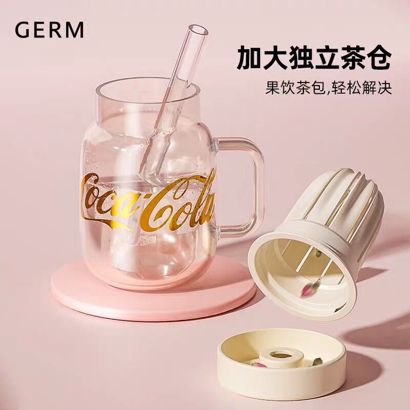 CỐC TRÀ THUỶ TINH CHỊU NHIỆT KÈM ỐNG HÚT CAO CẤP GERM
