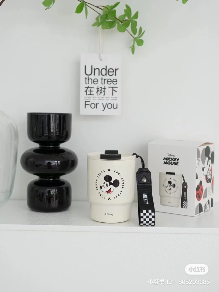 CỐC COFFEE GIỮ NHIỆT CHÂN KHÔNG KÈM ỐNG HÚT 2IN1 [GERM] x [Mickey] 360ML