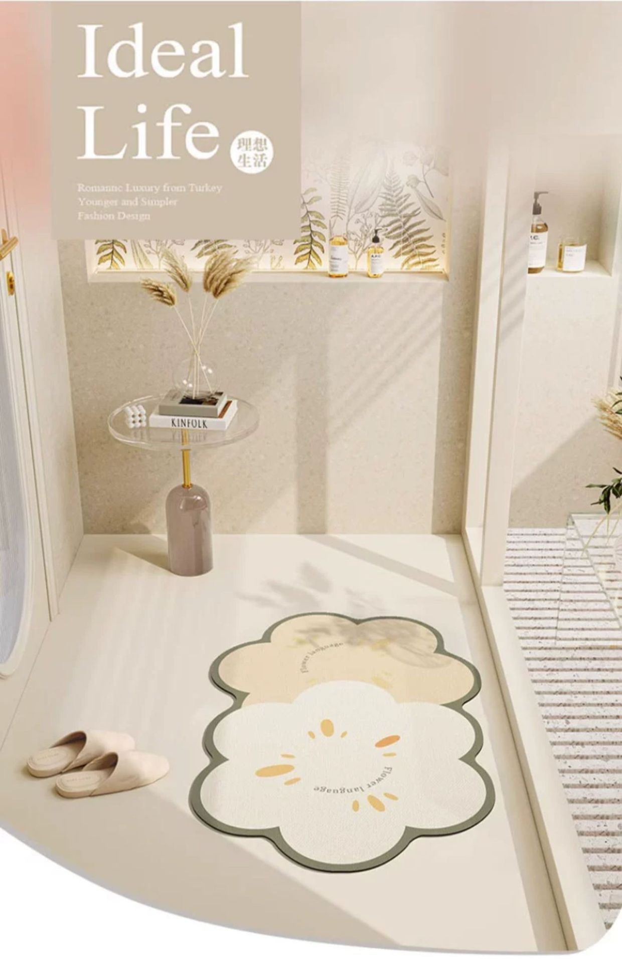 THẢM NHÀ TẮM THẢM SIÊU THẤM HÚT CHỐNG TRƠN TRƯỢT HÌNH HOA 4 LỚP