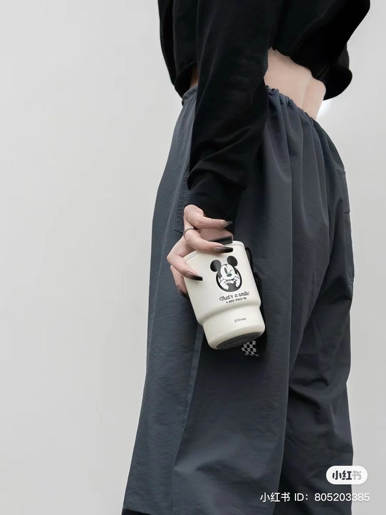 CỐC COFFEE GIỮ NHIỆT CHÂN KHÔNG KÈM ỐNG HÚT 2IN1 [GERM] x [Mickey] 360ML