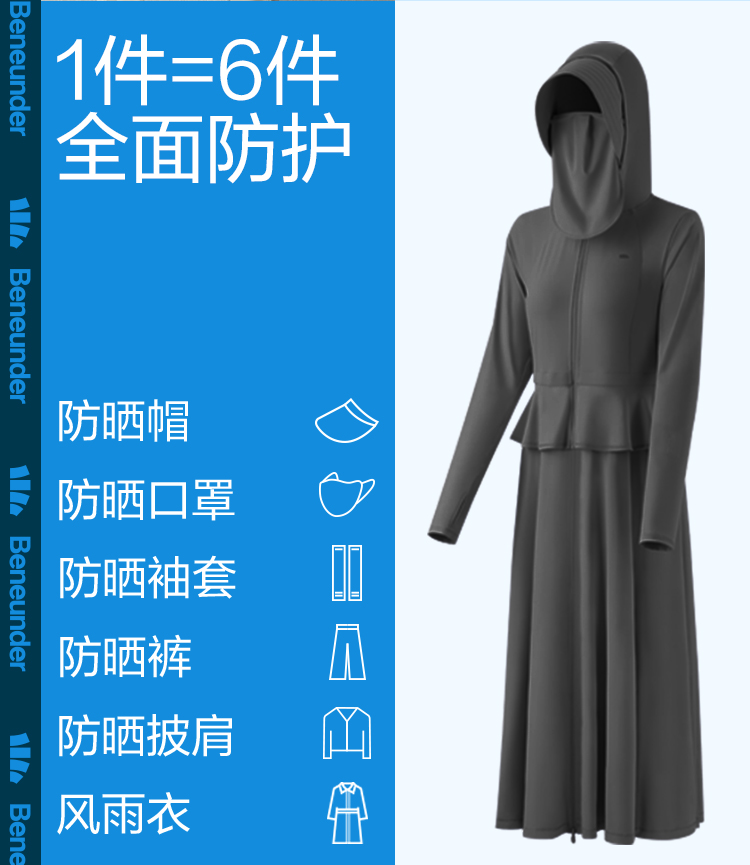 SET ÁO VÁY CHỐNG NẮNG TOÀN THẦN UV500 PROSET 6IN1 CHÍNH HÃNG BENEUNDER