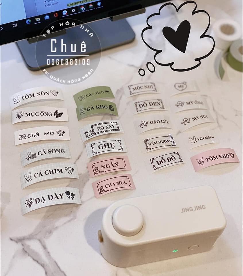 MÁY IN NHÃN TAG BLUETOOTH MINI JINGJING L1