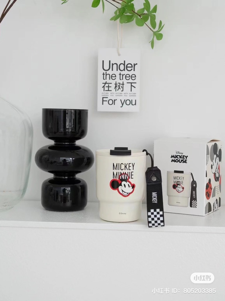 CỐC COFFEE GIỮ NHIỆT CHÂN KHÔNG KÈM ỐNG HÚT 2IN1 [GERM] x [Mickey] 360ML