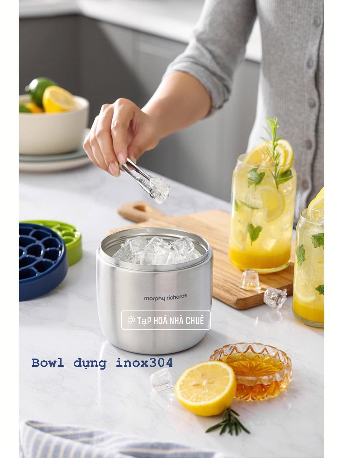 HỘP LÀM ĐÁ 3 TẦNG KÈM HŨ INOX 304 MORPHY RICHARDS MR1105