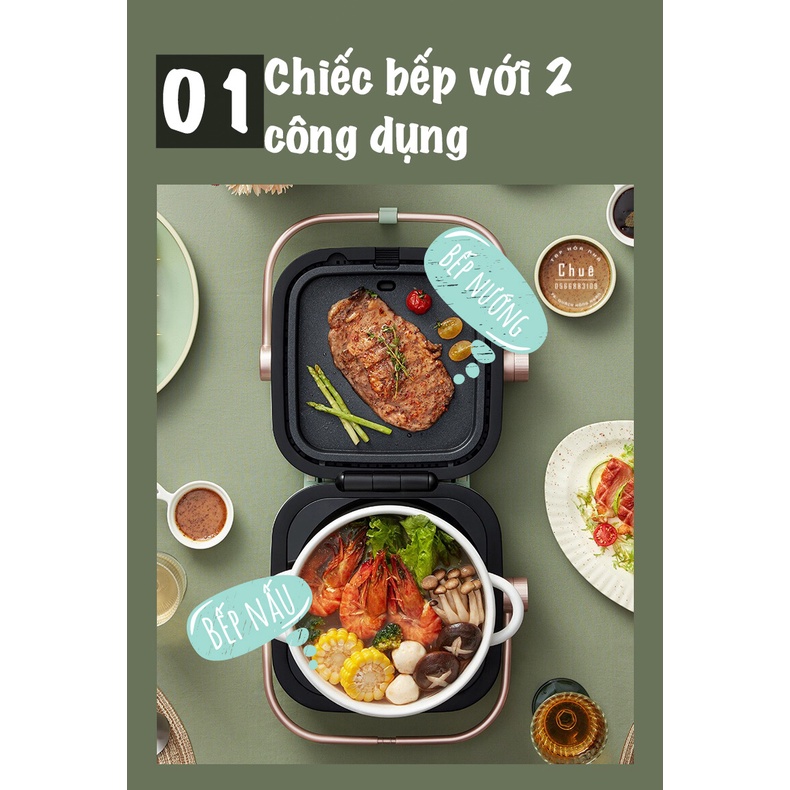 [Chính hãng] [Có bảo hành] [Có sẵn] BẾP HỒNG NGOẠI BẾP LẨU NƯỚNG ĐA NĂNG 2IN1 BOKUK