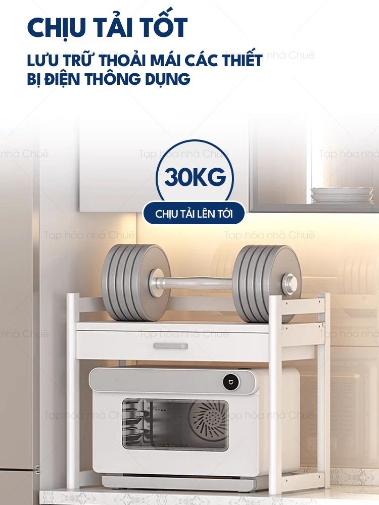 [ iKEDE ] KỆ BẾP ĐA NĂNG 2 TẦNG NGĂN KÉO ĐÔI ĐỂ LÒ VI SÓNG LÒ NƯỚNG CHIỀU CAO TÙY CHỈNH LINH HOẠT CHỊU TẢI TỐT