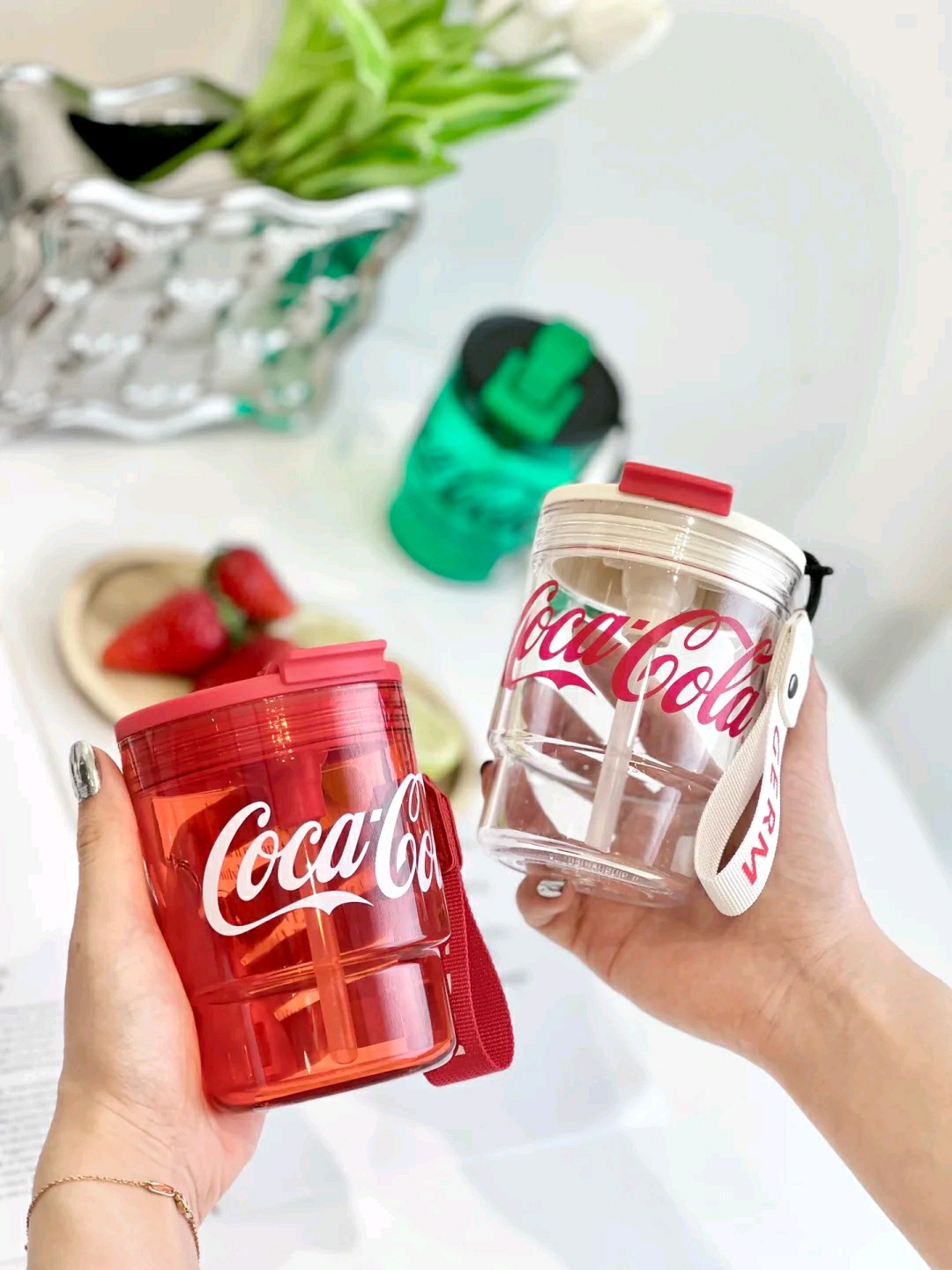CỐC NƯỚC CÁ NHÂN OUTDOOR CAO CẤP TRITAN KÈM ỐNG HÚT [ GERM ] x [ COCACOLA ]