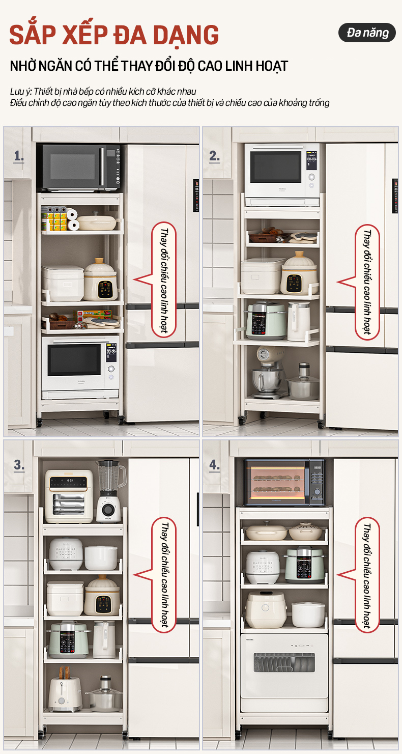 KỆ ĐỰNG ĐỒ BẾP SPACEALUMINUM CAO CẤP SIÊU LINH HOẠT