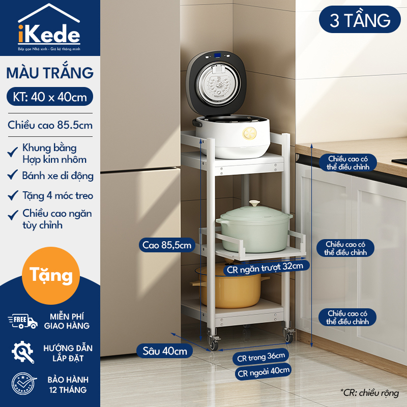 KỆ ĐỰNG ĐỒ BẾP SPACEALUMINUM CAO CẤP SIÊU LINH HOẠT