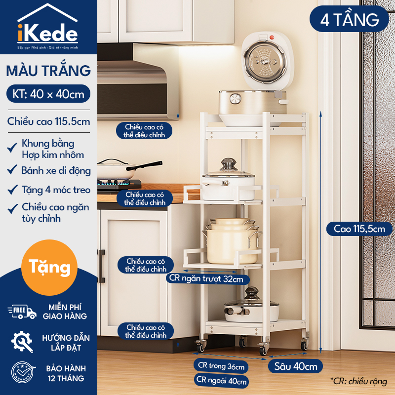 KỆ ĐỰNG ĐỒ BẾP SPACEALUMINUM CAO CẤP SIÊU LINH HOẠT