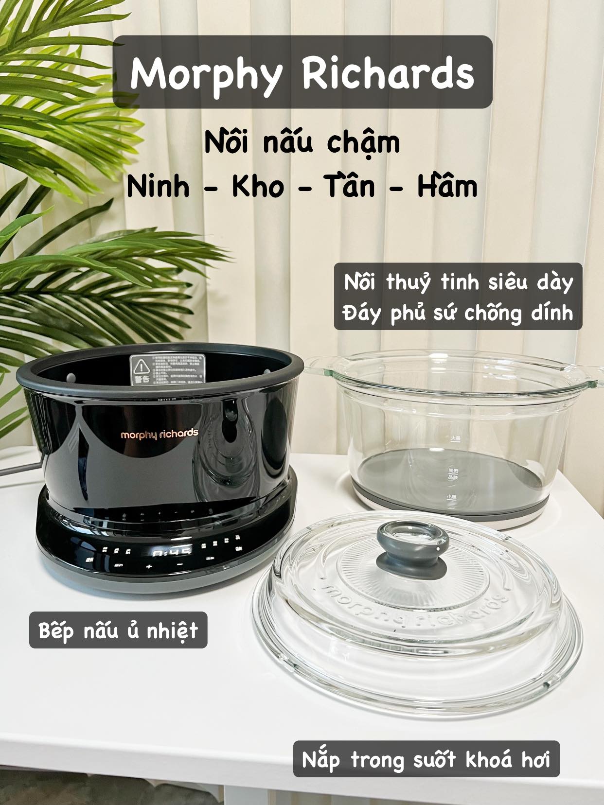 BẾP NẤU CHẬM NỒI Ủ THỦY TINH ĐA NĂNG THÔNG MINH MORPHY RICHARDS MR9082
