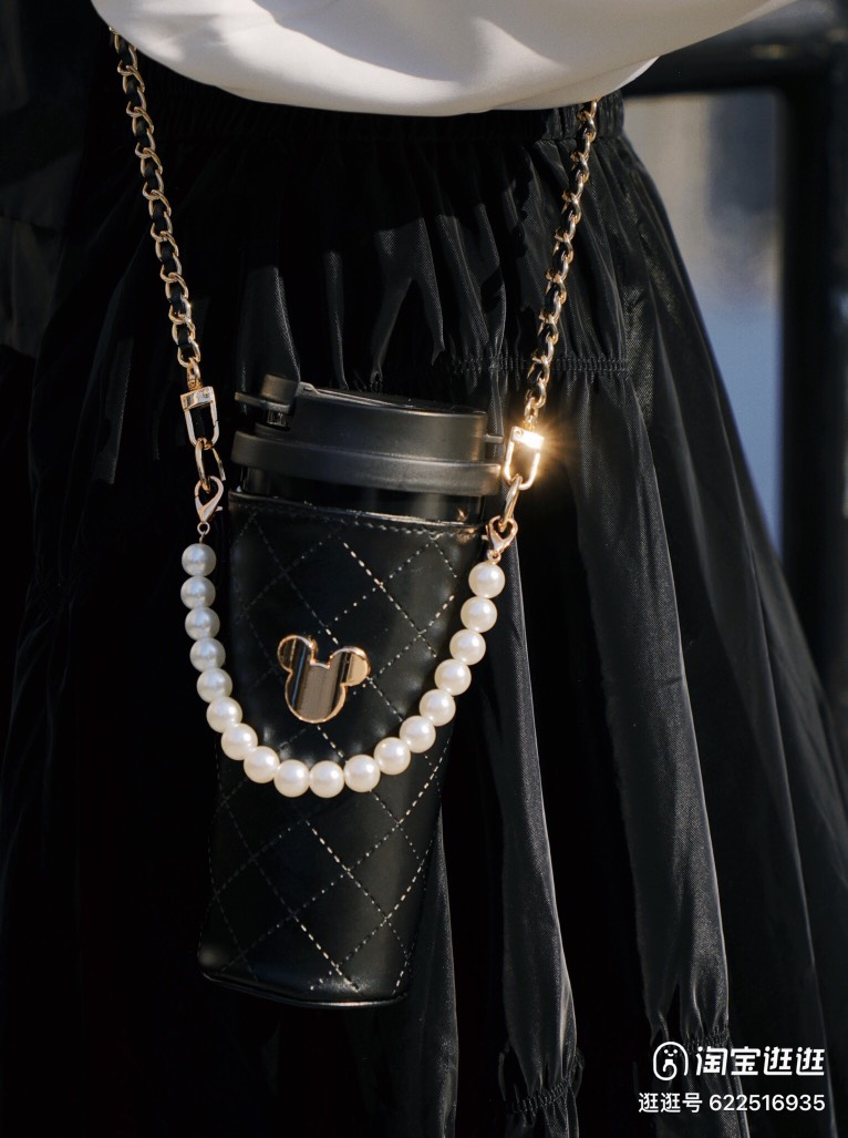 CỐC GIỮ NHIỆT CAO CẤP MICKEY GOLD LEATHER BAG