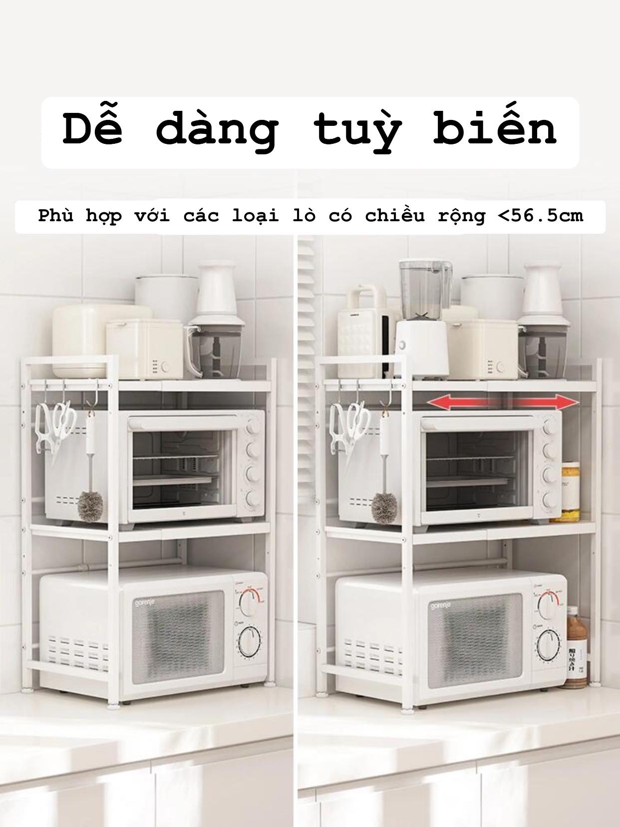 KỆ LÒ VI SÓNG LÒ NƯỚNG THÔNG MINH TÙY CHỈNH ĐỘ RỘNG