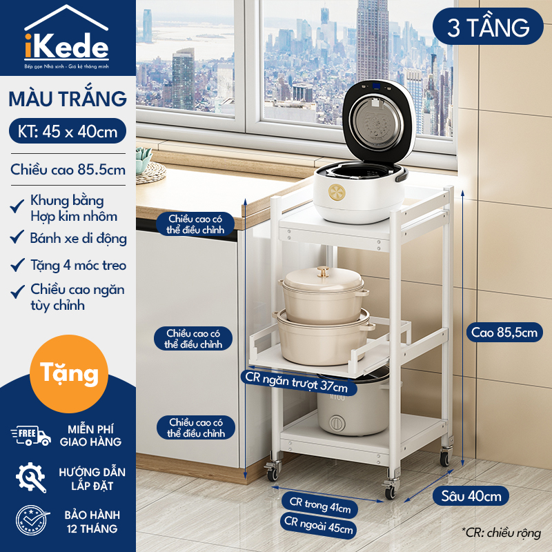 KỆ ĐỰNG ĐỒ BẾP SPACEALUMINUM CAO CẤP SIÊU LINH HOẠT