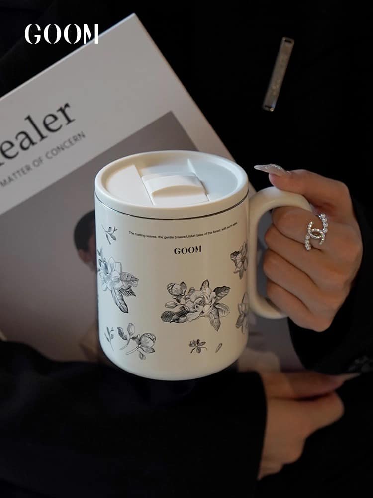 CỐC GIỮ NHIỆT CÓ QUAI CẦM TÍCH HỢP ỐNG LỌC TRÀ LÕI THÉP KHÔNG GỈ 316L CAO CẤP GOOM