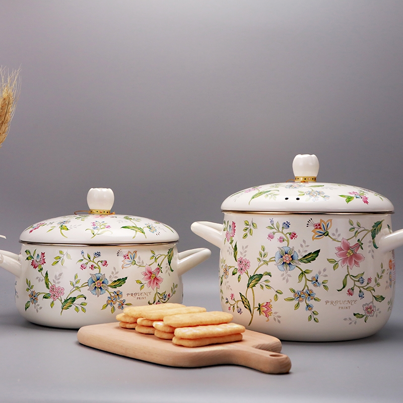 BỘ NỒI GANG MEN SỨ FUJIHORO HOA VĂN PROVENCE SERIES