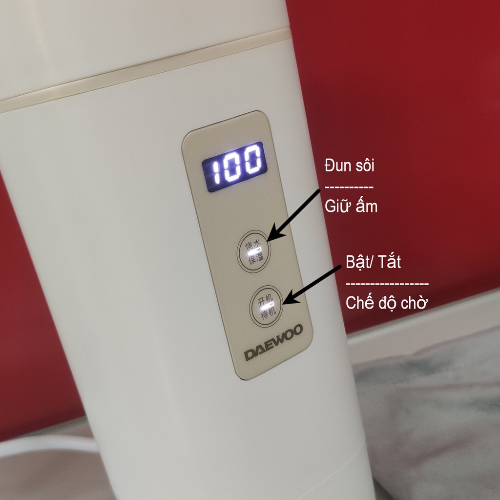 Bình đun nước giữ nhiệt di động Daewoo D2