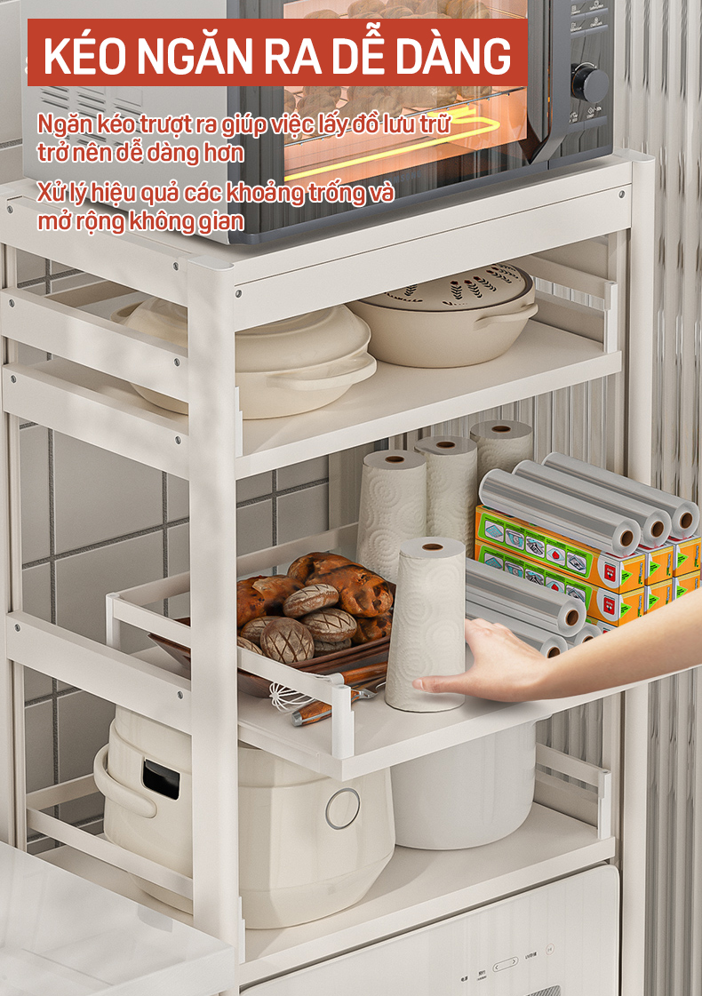 KỆ ĐỰNG ĐỒ BẾP SPACEALUMINUM CAO CẤP SIÊU LINH HOẠT