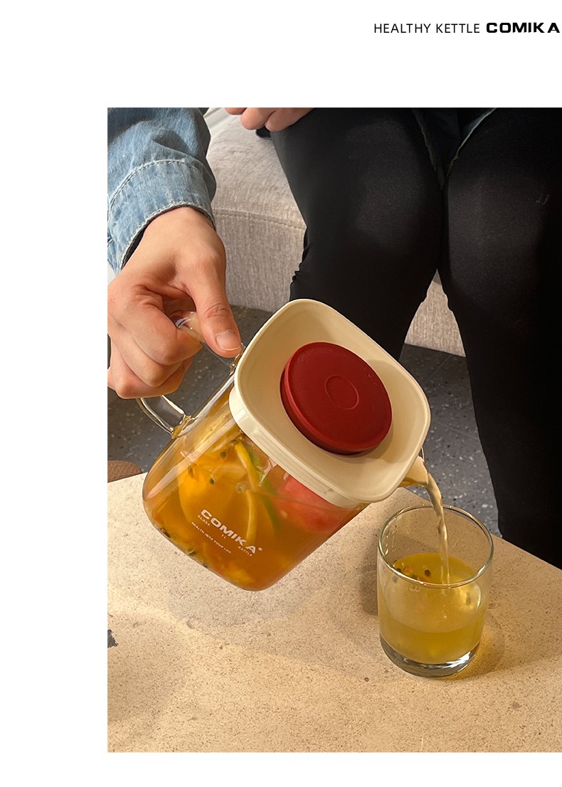 [Ảnh thật] [Có sẵn] [Chính hãng] ẤM ĐUN HÃM TRÀ THỦY TINH CHỊU NHIỆT COMIKA KÈM LÕI LỌC