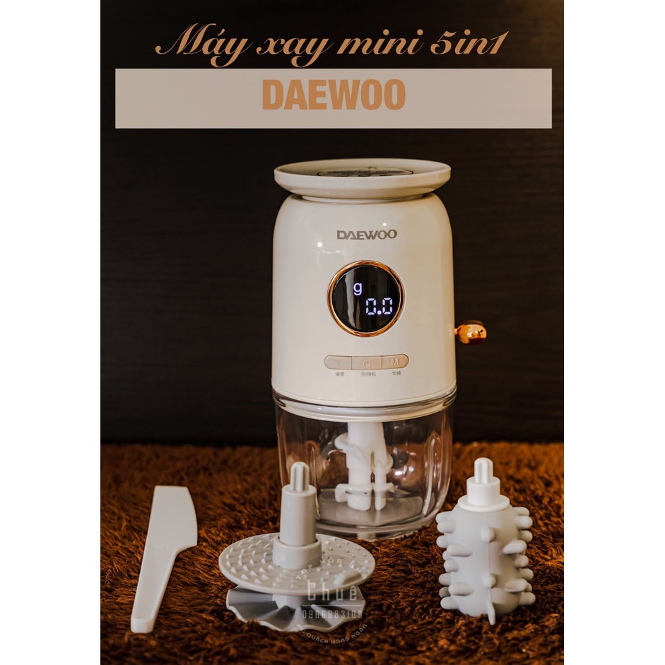 [Chính hãng] [Có bảo hành] [Có sẵn] MÁY XAY THỰC PHẨM MINI ĐA NĂNG 5IN1 DAEWOO