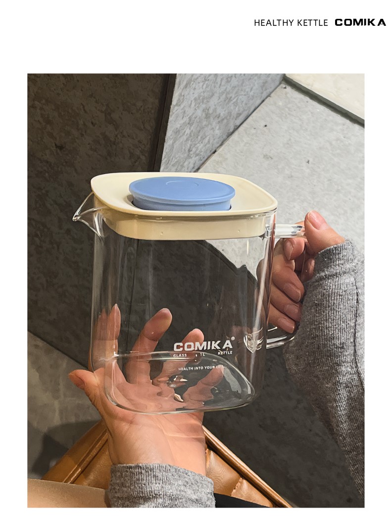 [Ảnh thật] [Có sẵn] [Chính hãng] ẤM ĐUN HÃM TRÀ THỦY TINH CHỊU NHIỆT COMIKA KÈM LÕI LỌC